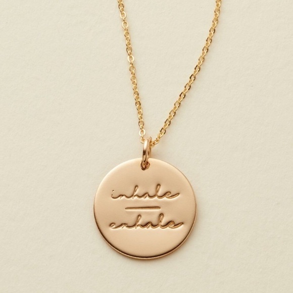 Inhale/Exhale Mantra Minimalist Bohemian Necklace - Picture 12 of 16